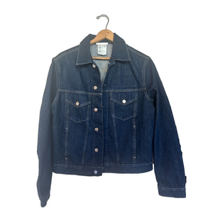 Helmut Lang Classic Denim Jacket Unisex Dark Academia Minimal Luxe Men M / Women